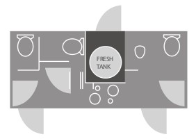 Four Stall Portable Restroom Floorplan